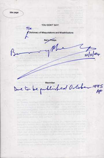 The image shows the signed title page only.