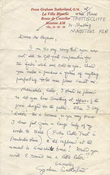 The image is of the autograph letter only.